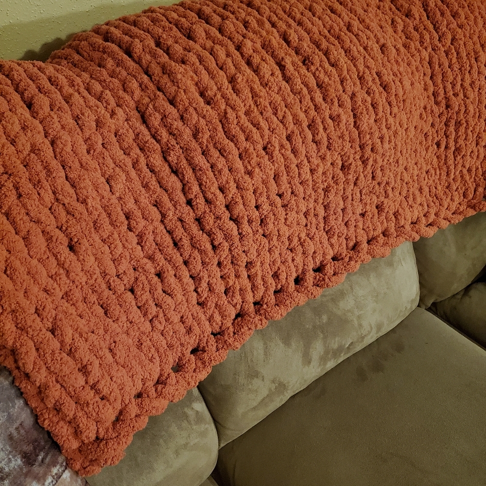 Hand knit blankets